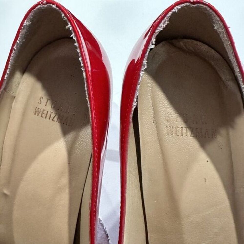 STUART WEITZMAN Women's Red Patent Leather Pump Size 7 1/2 M. - Picture 8 of 8